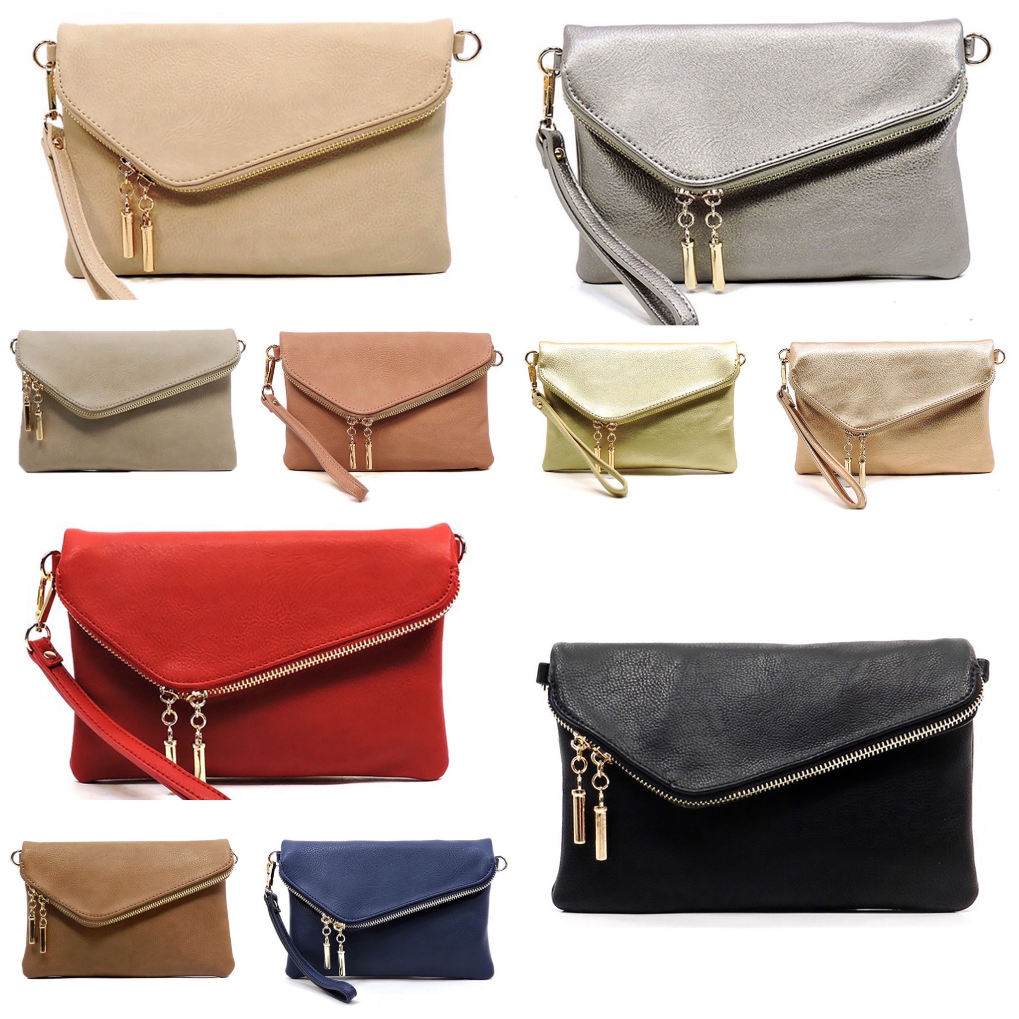 Envelope Foldover Clutch & Crossbody